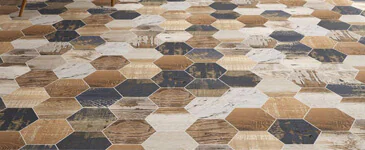 Pavimento imitación madera gauguin mix hexagonal 25x22