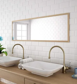 Foto baño con azulejo metro 10x20 blanco