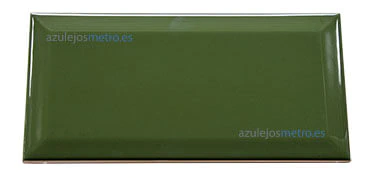 Azulejo metro 10x20 color verde botella brillo