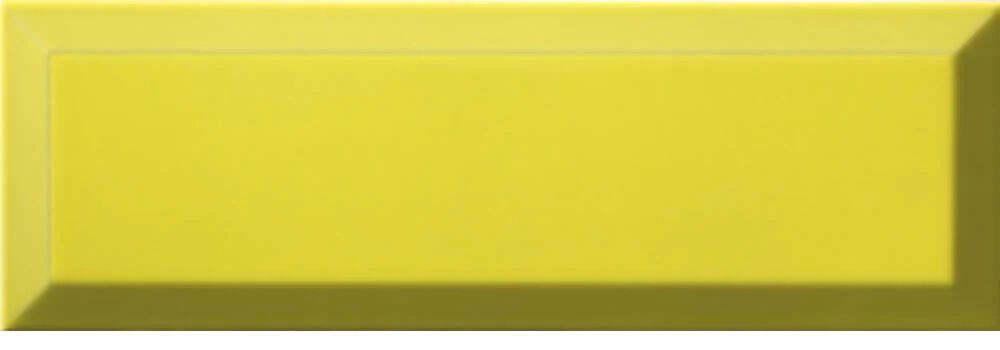 Azulejo metro 10x30 biselado color limon