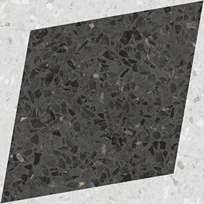 Suelo terrazo Rhombus decor graphite 18,5x18,5 wow