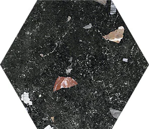 Terrazo color Dark hexagonal 25x22 porcelánico