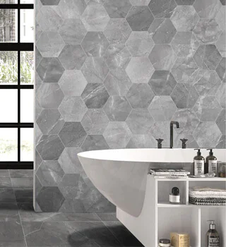 Suelo marmol pulpis zinc hexagonal 25x22