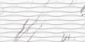 Revestimiento marmol blanco relieve ondas carrara