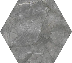 baldosa mármol hexagonal gris zinc tamaño 25x22cm