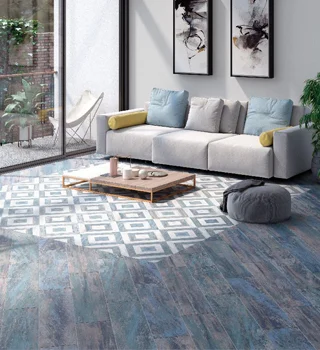 salon suelo imitacion madera azul destonificado