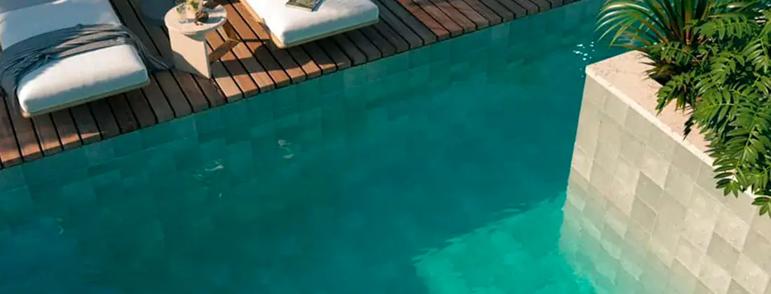 Ambiente piscina bali stones green 20x20 mainzu