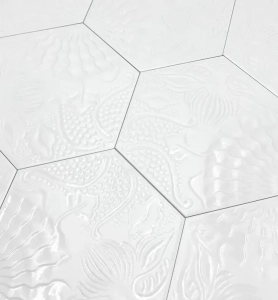 azulejo hexagonal gaudi lux white codicer