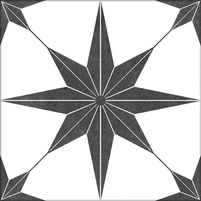 Azulejo stella nero 25x25 codicer