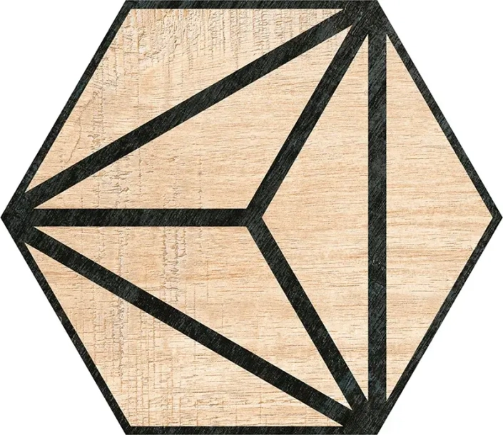 azulejo imitación madera hexagonal color beige