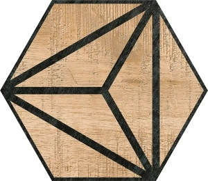 azulejo imitacion madera hexagonal color marron