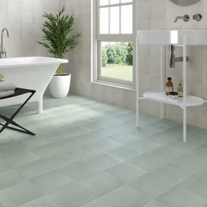 baño con azulejo carino menta green 20x20 mainzu