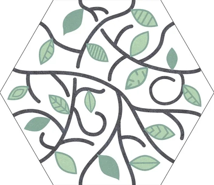 Azulejo hexagonal ivy 25x22 codicer
