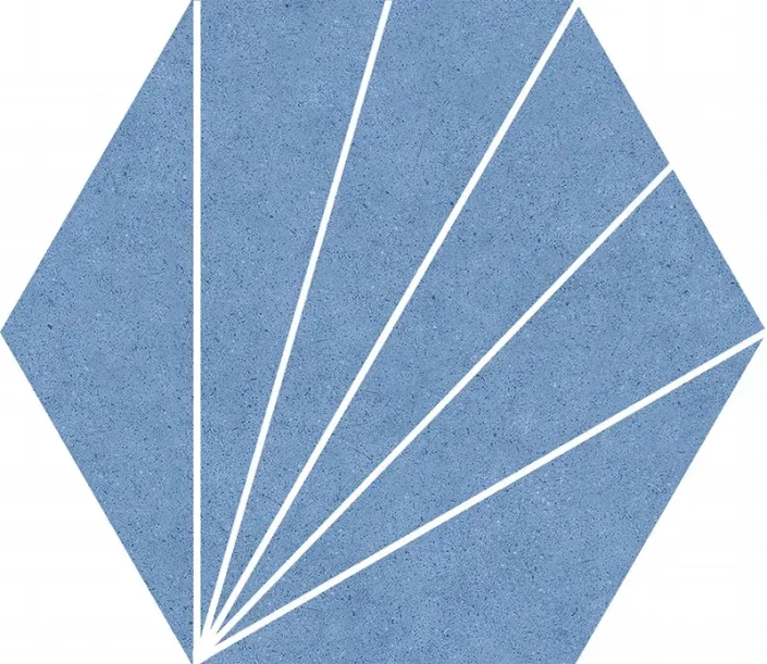 Azulejo hidráulico aster blue hexagonal 25x22cm codicer