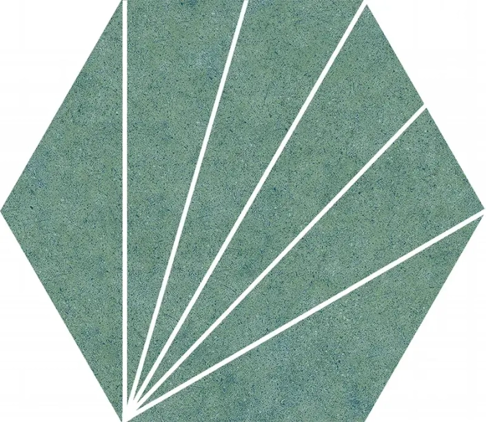Azulejo hidráulico aster green hexagonal 25x22cm codicer