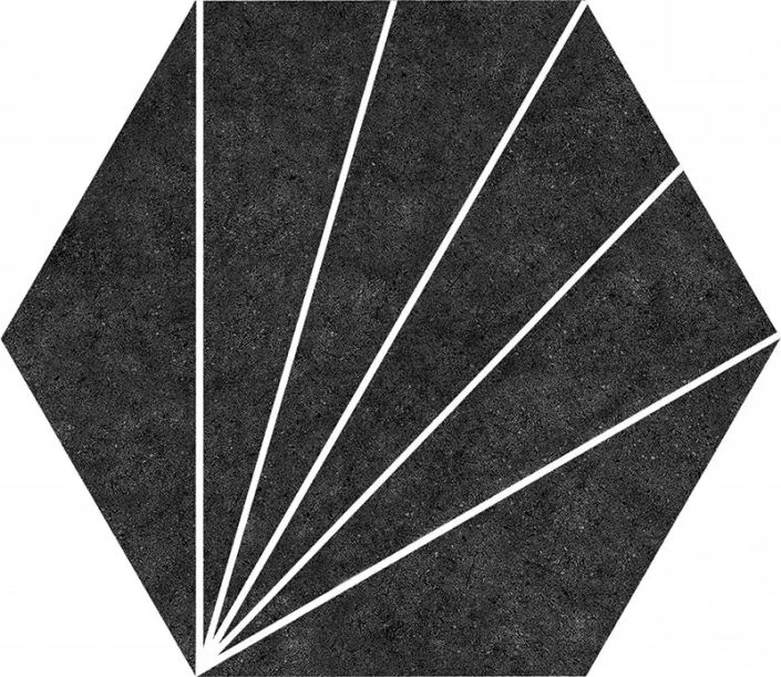 Azulejo hidráulico aster nero hexagonal 25x22cm codicer