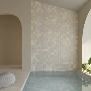 Piscina con azulejo sukabumi white 11x11cm wow design