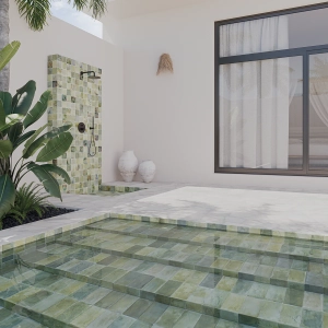 Piscina con azulejo azulejo aqua green M - Wow design