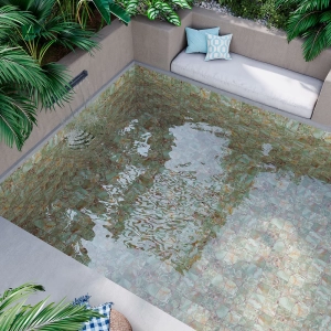 Piscina con azulejo Dive madeirus 15x15 ceramicas ribesalbes