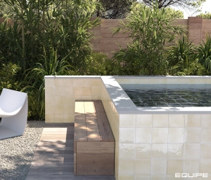 Piscina con azulejos 15x15 spa & pools canvas Gloss equipe ceramicas